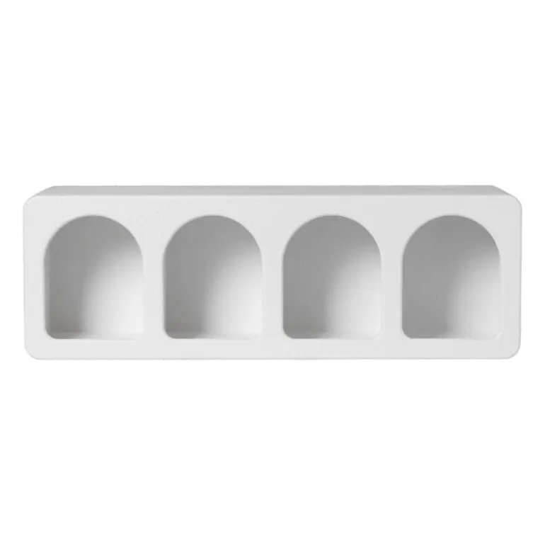 4 vakkenkast Zaha organic - MDF - wit - 20x60x15 cm