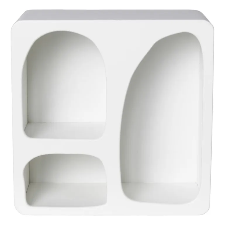 3 vakkenkast Zaha organic - MDF - wit - 30x30x15 cm