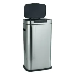 Afvalemmer push - zilver - 38 liter
