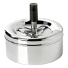 Asbak met drukknop - chroom