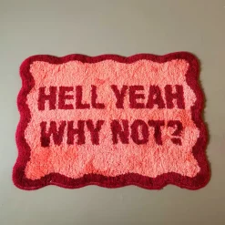 Badmat hell yeah why not - roze - 50x70 cm