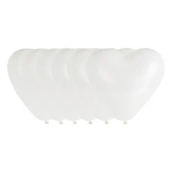 Ballonnen hartvorm - wit - 6 stuks