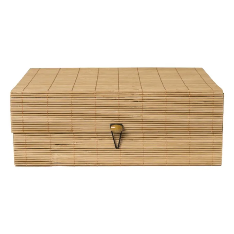 Bamboe kistje met deksel Moos - 10x27x20 cm - naturel
