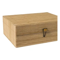 Bamboe kistje met deksel Moos - 10x27x20 cm - naturel