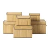 Bamboe mandenset - bruin - set van 6