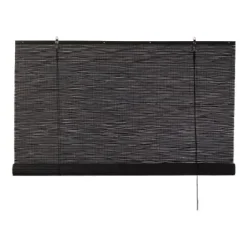 Bamboe rolgordijn - zwart - 150x180 cm