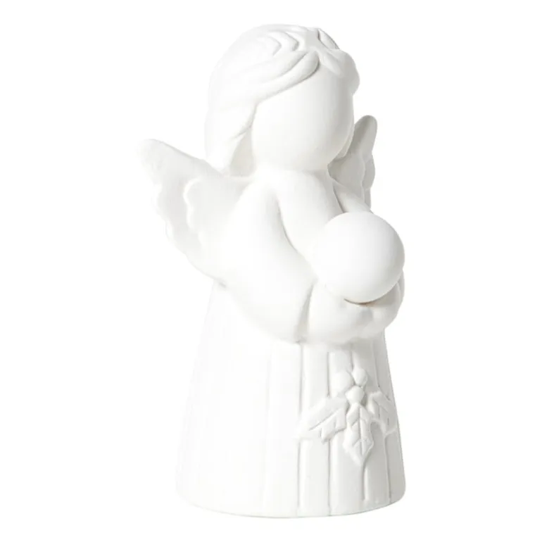 Beeldje kerstengel - wit - 10.5x6.7x5.8 cm