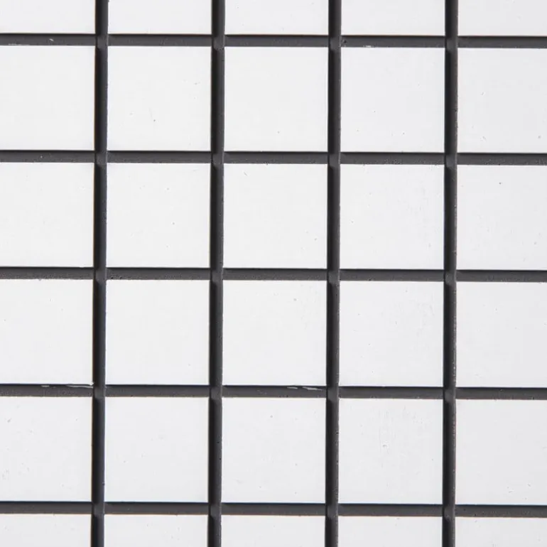 Bijzettafel checks - wit - 48x48x32 cm