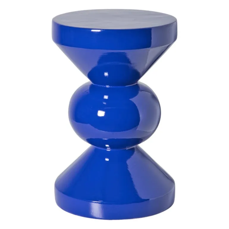 Bijzettafel diabolo - blauw - ø33x50 cm