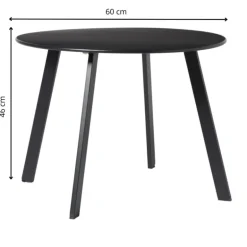 Bijzettafel Diego klein - zwart - ø60x46 cm