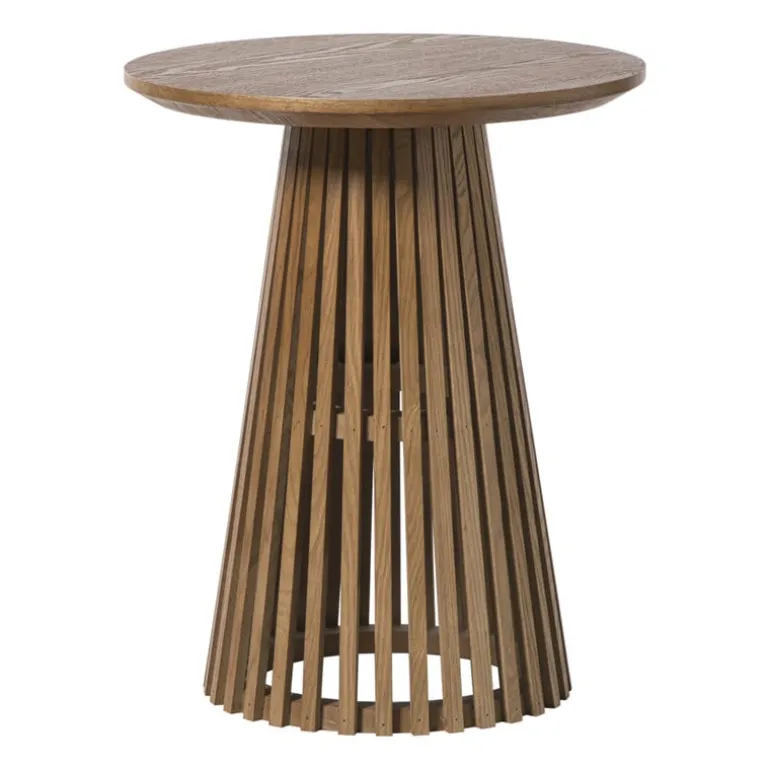 Bijzettafel Japandi rond - bruin - ø40x50 cm