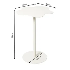 Bijzettafel Mica bloem - wit