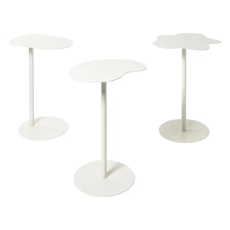 Bijzettafel Mica ovaal - wit - 53x35x25 cm