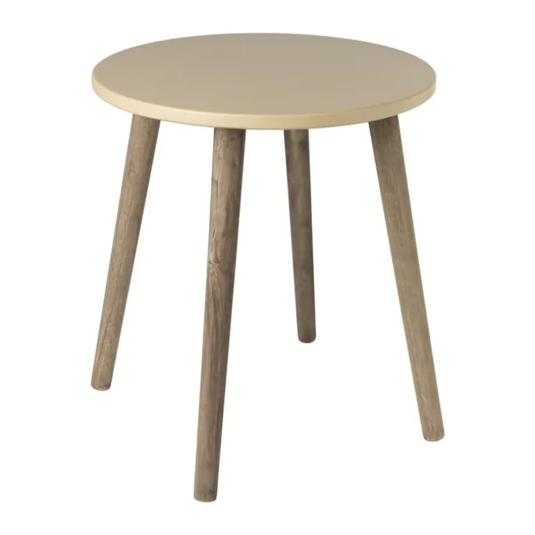Bijzettafel Salvador - beige/bruin - ø36x41 cm