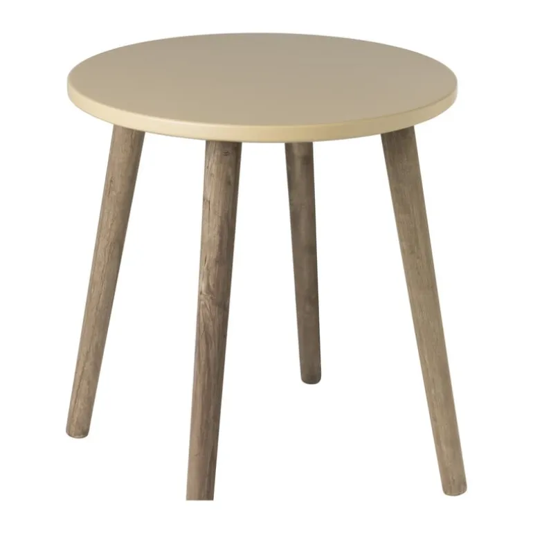 Bijzettafel Salvador - beige/bruin - ø36x41 cm