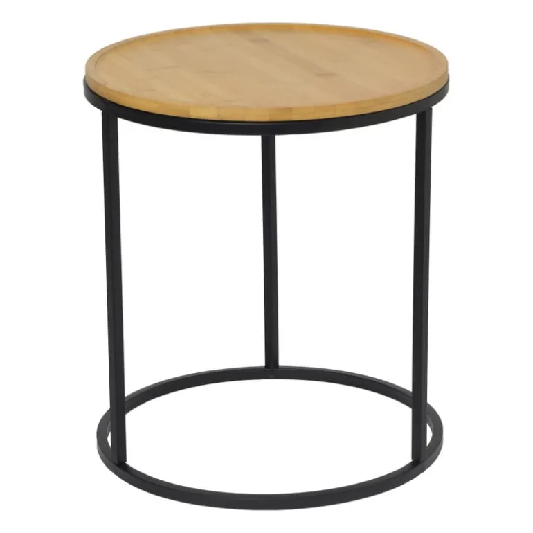 Bijzettafels Bamboe - MDF/metaal - set van 2