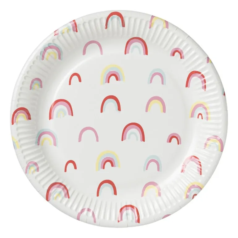 Bord Rainbow - set van 8 - ø23 cm