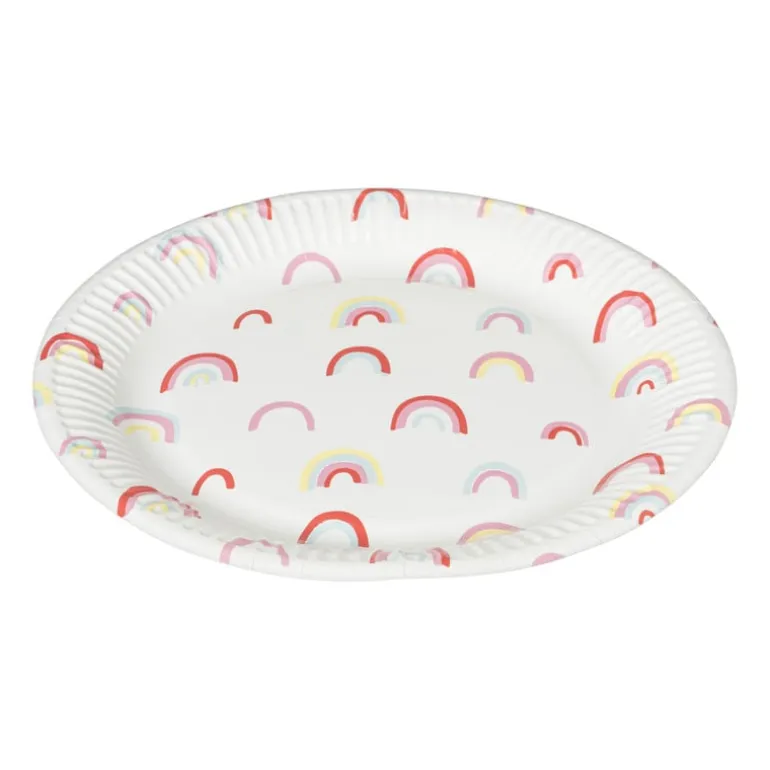 Bord Rainbow - set van 8 - ø23 cm