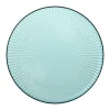 Bord streep - blauw - ø22x1.5 cm