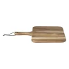 Borrelplank acacia met handvat - 34x29 cm