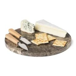 Borrelplank marmer rond - bruin - ø28x1.5 cm