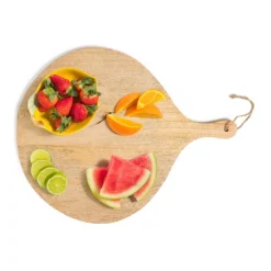 Borrelplank van mangohout - rond - 50x40 cm