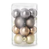 Box met kerstballen - bruin - ø2.5 cm - set van 16