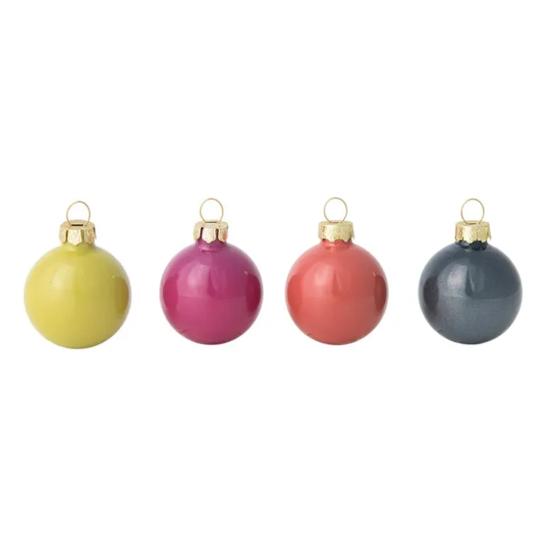 Box met kerstballen - multikleur - ø4 cm - set van 16