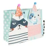 Cadeautasje cats - blauw - 18x21 cm