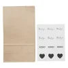 Cadeauzakjes met stickers - set van 6 - 21x12x7 cm