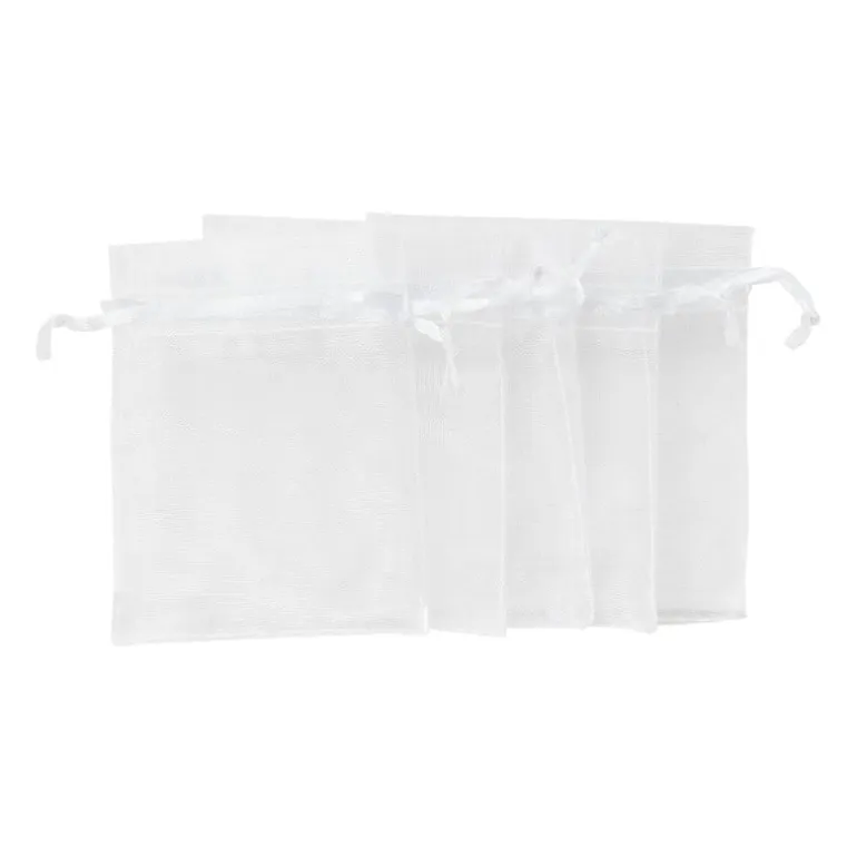 Cadeauzakjes organza - wit - 5 stuks