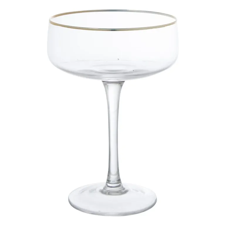 Champagnecoupe gouden rand - transparant - 220 ml