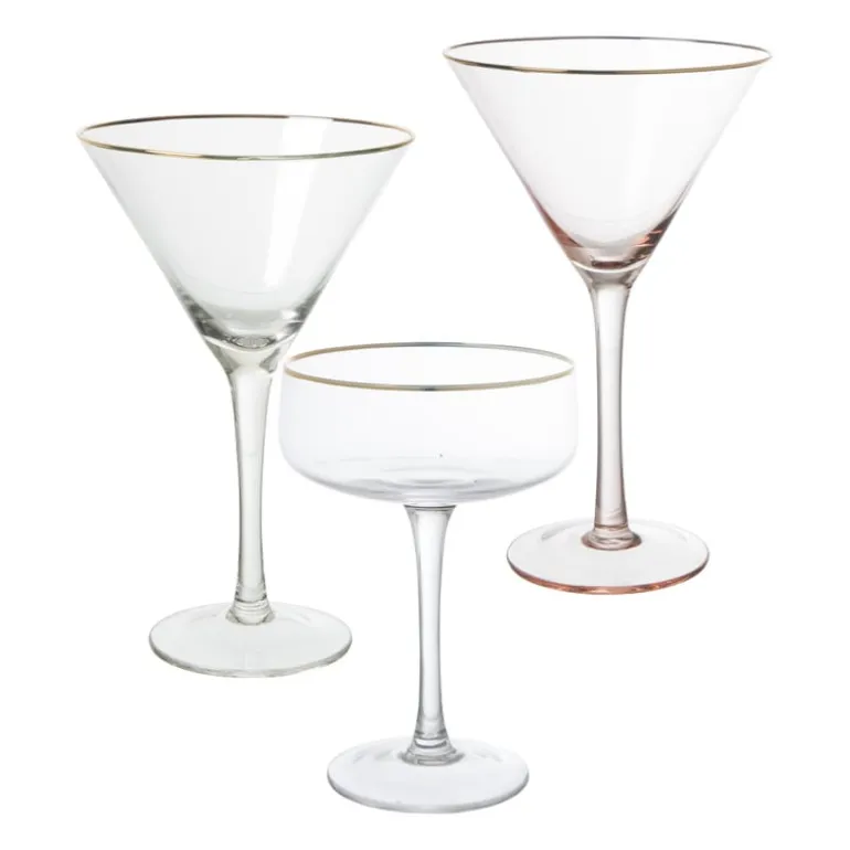 Champagnecoupe gouden rand - transparant - 220 ml