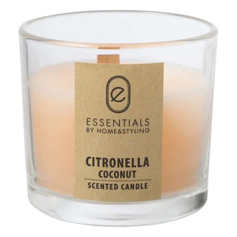 Citronella kaars in glas - diverse varianten - ø8x7.5 cm