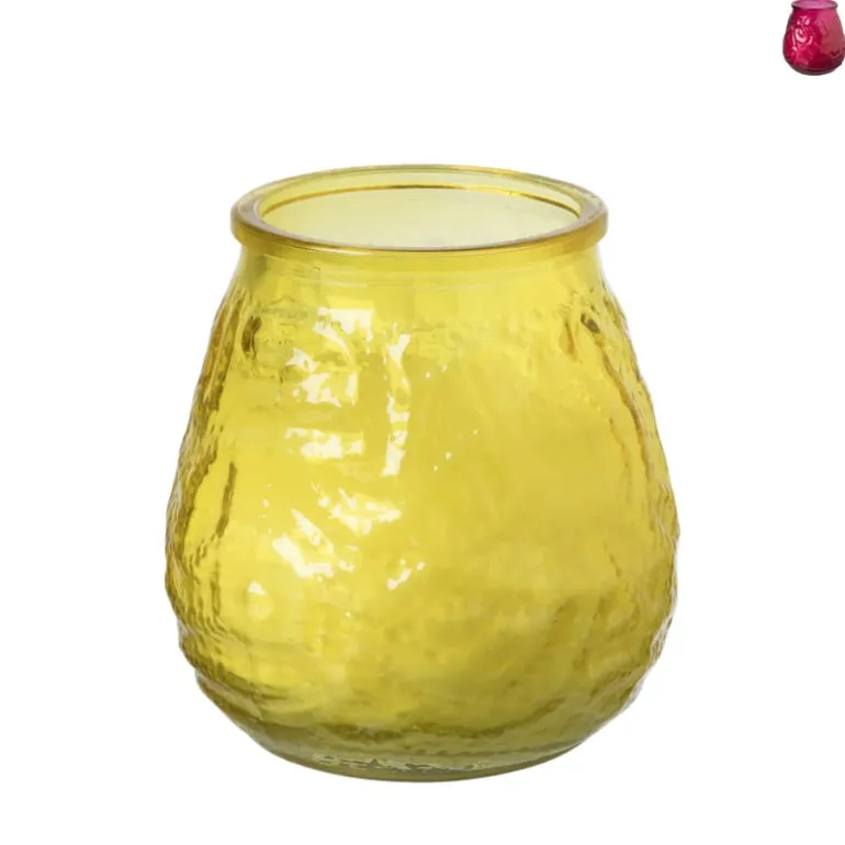 Citronella kaars in glas - diverse kleuren - ø9x9.8 cm