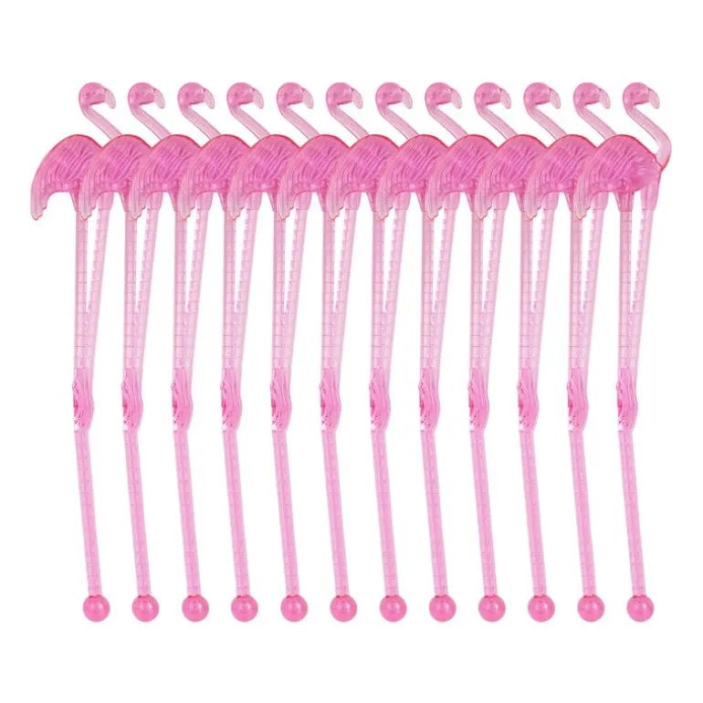 Cocktail roerstaafjes - flamingo - set van 12