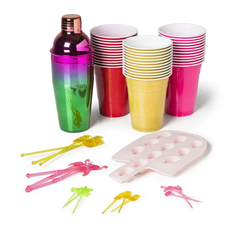 Cocktail roerstaafjes - flamingo - set van 12