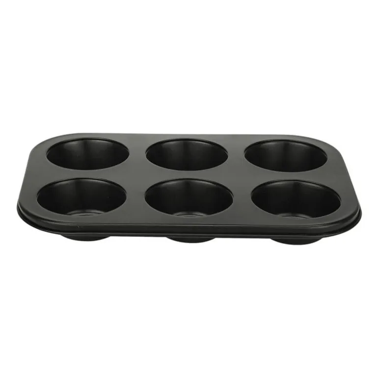 Cupcake bakvorm - zwart - 6 cups