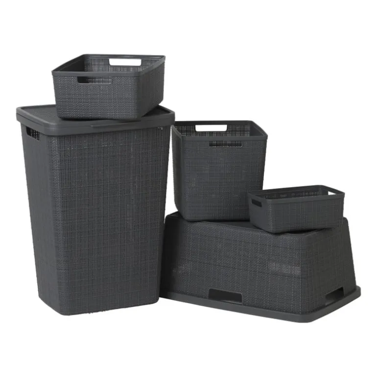 Curver jute opbergmand M - 12 liter - grijs