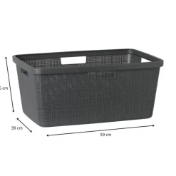 Curver jute wasmand - 46 liter - grijs