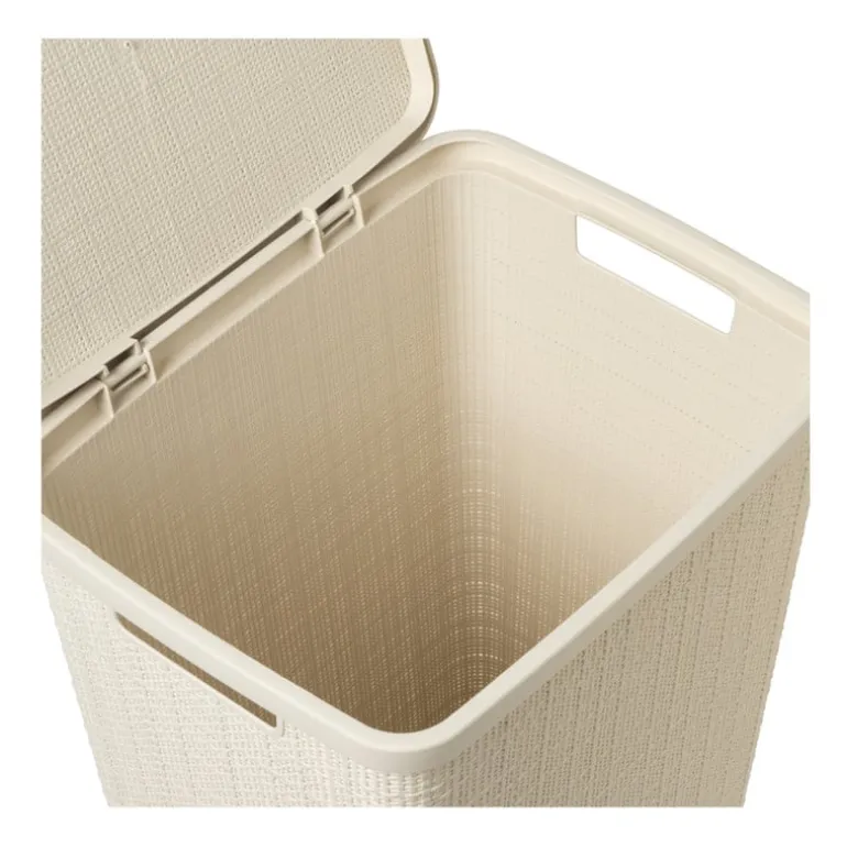 Curver jute wasmand met deksel - 58 liter - beige