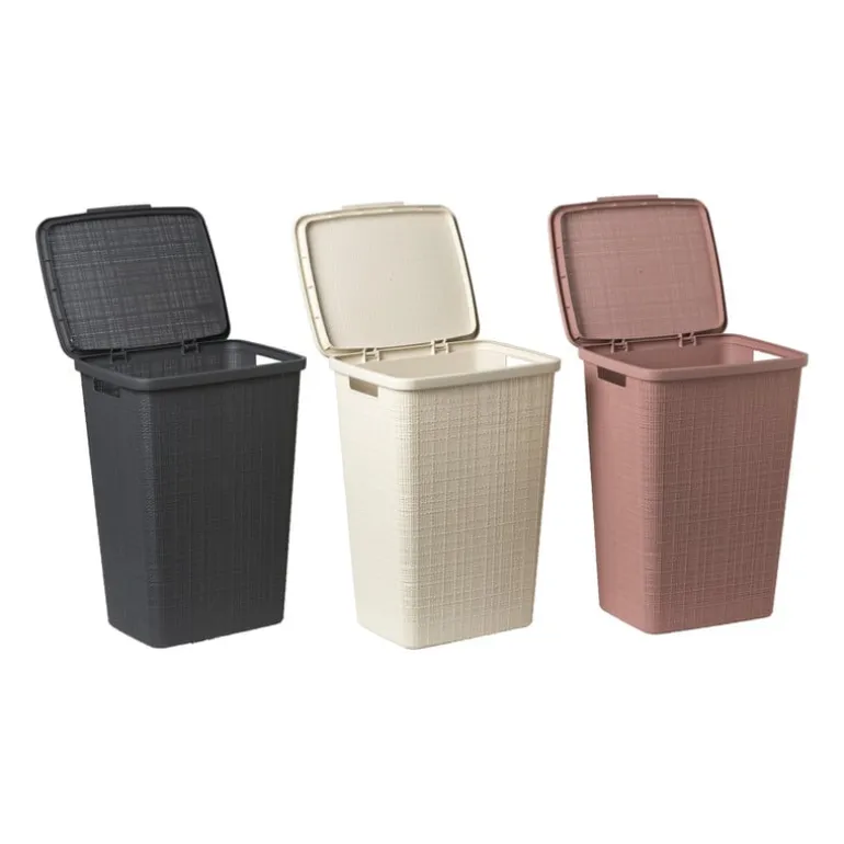 Curver jute wasmand met deksel - 58 liter - beige