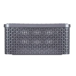 Curver opbergmand met deksel middel - grijs - 19x40x29 cm