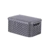 Curver opbergmand met deksel klein - grijs - 13x29x19 cm