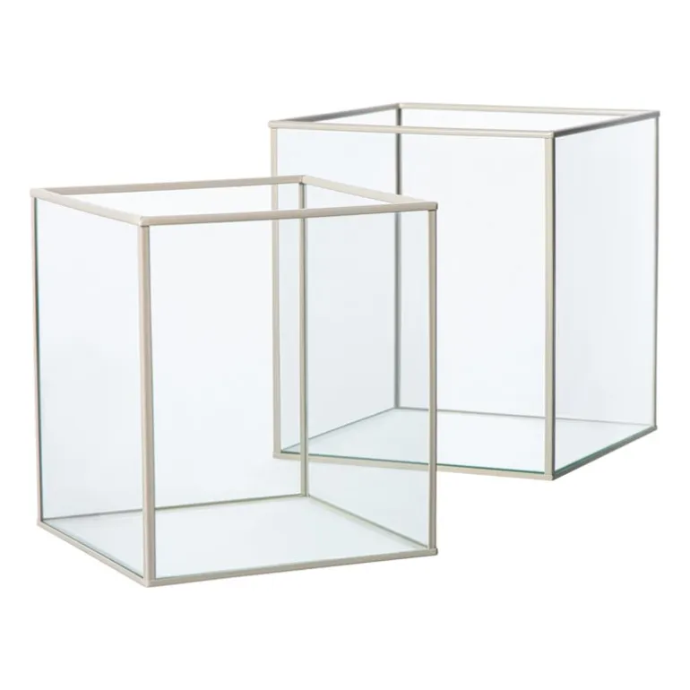 Deco box groot - beige - 20x16x16 cm