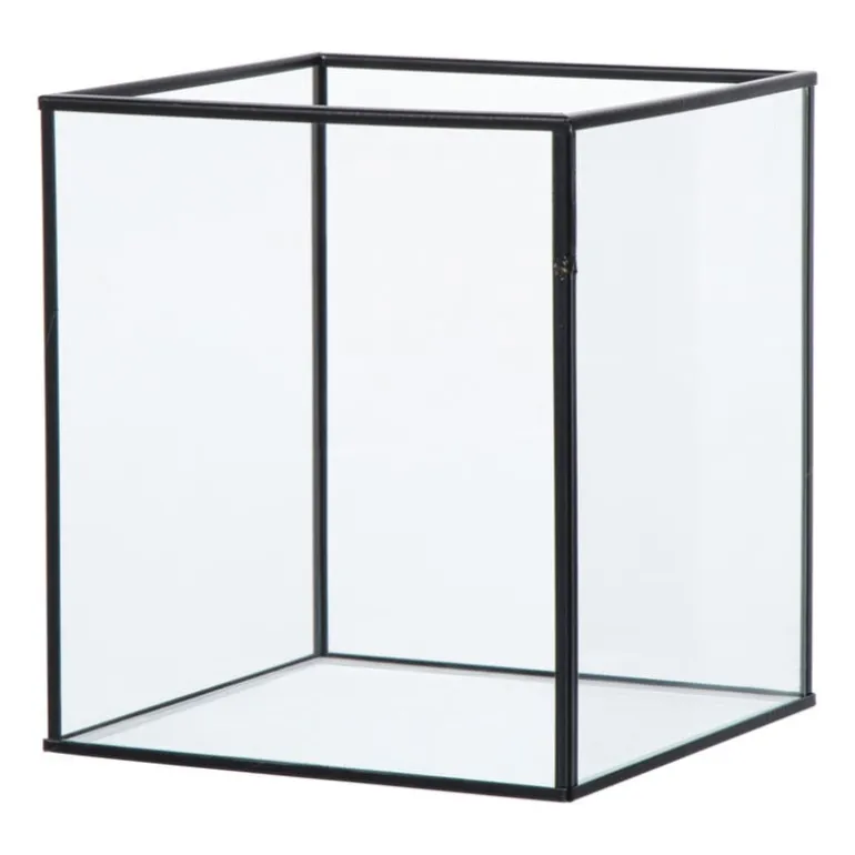 Deco box klein - zwart - 18x16x16 cm