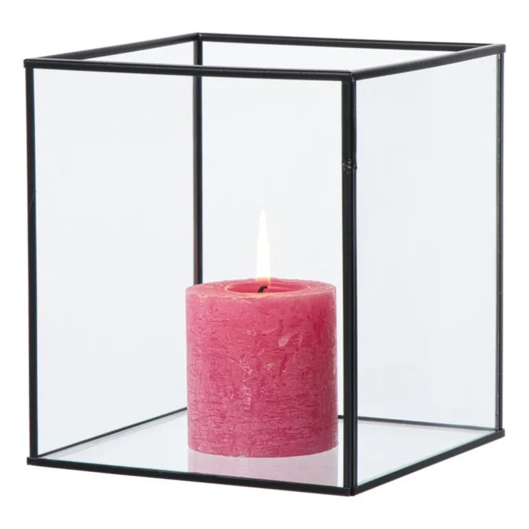 Deco box klein - zwart - 18x16x16 cm