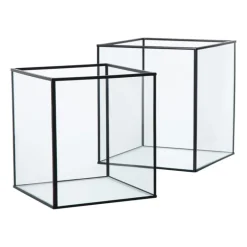 Deco box klein - zwart - 18x16x16 cm