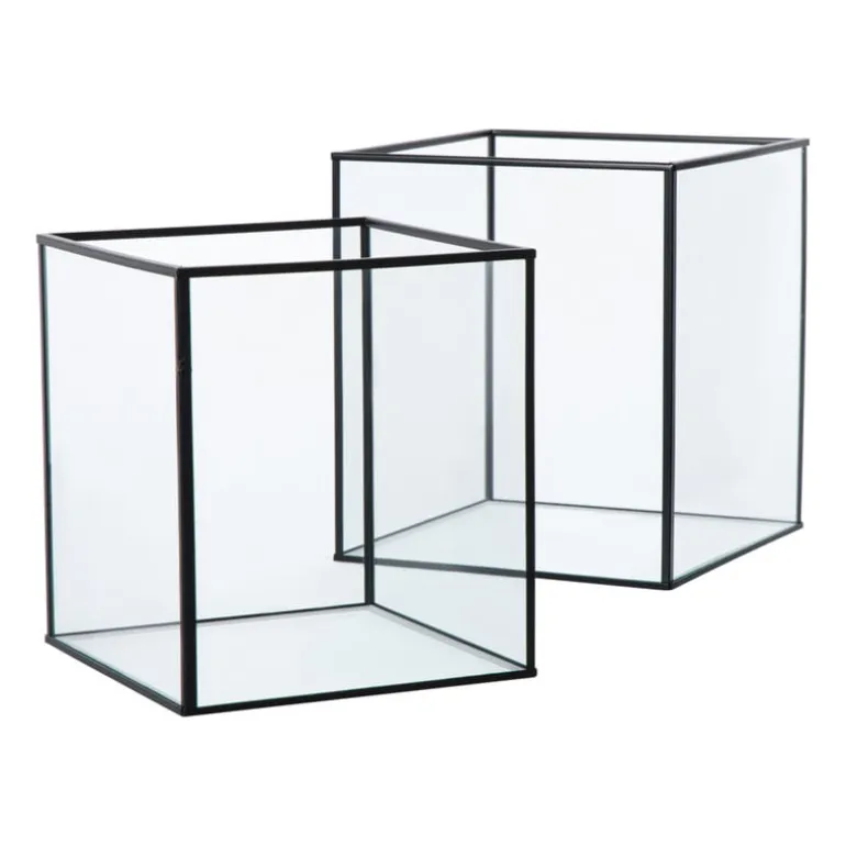 Deco box klein - zwart - 18x16x16 cm