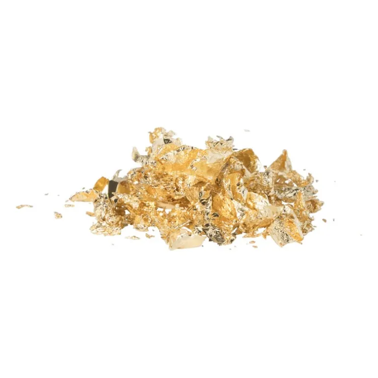 Decoratieve folievlokken - goudkleurig - ø5x6 cm